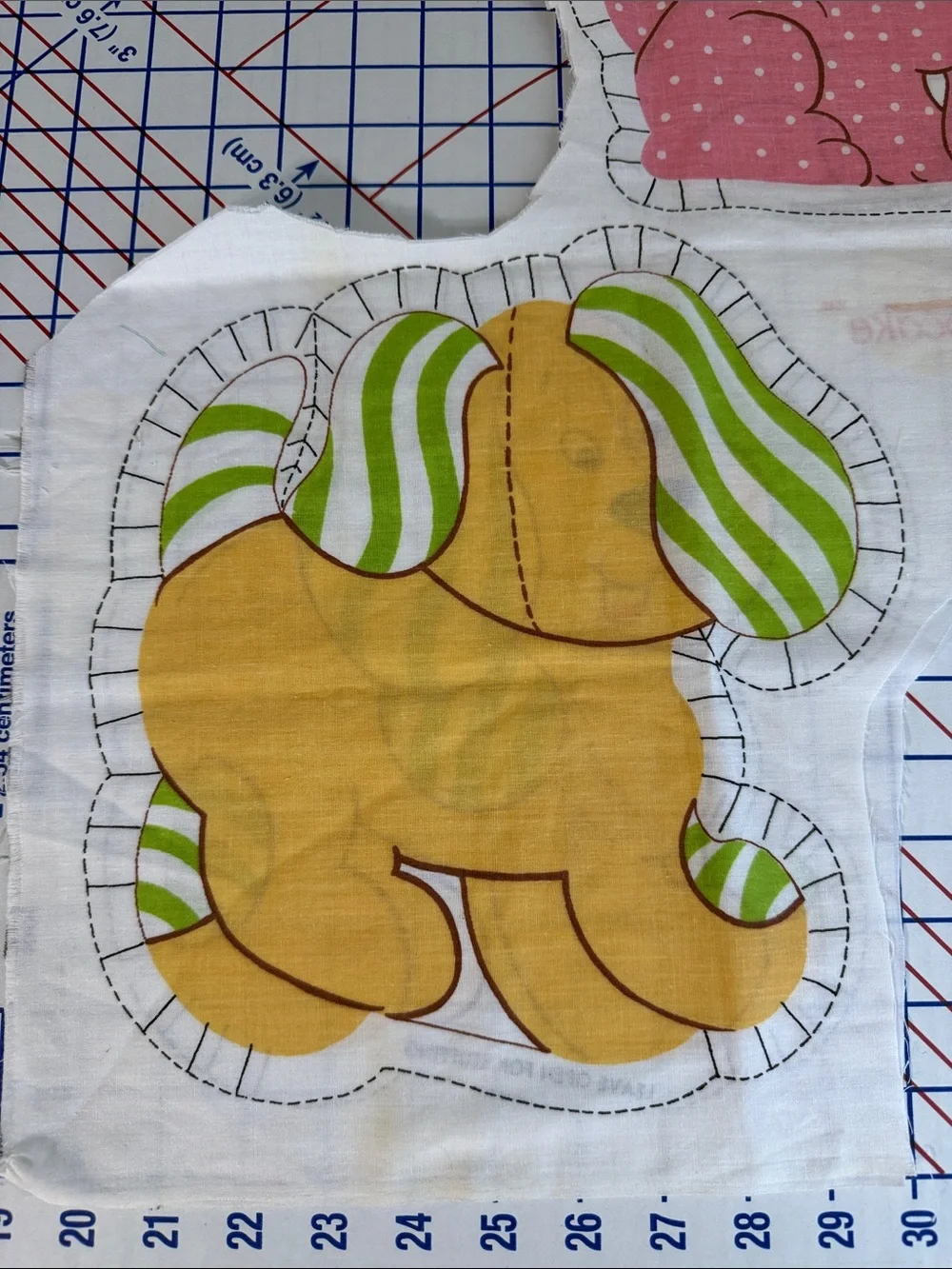 Vintage Stuffed Animal Fabric Toy Panels Custard Kitty & Pupcake Puppy Uncut